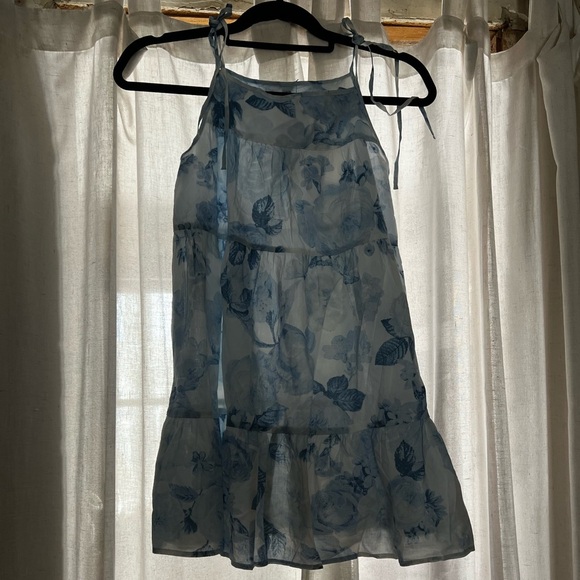 Victoria’s Secret Mini Dress Swim Cover-Up Rose Toile Blue Size Medium BNWT - Picture 4 of 5